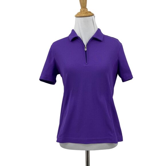 NVO Nivo Sports Polo Top Womens S Small Quarter Zip Telluride Golf Purple Shirt - Picture 1 of 12